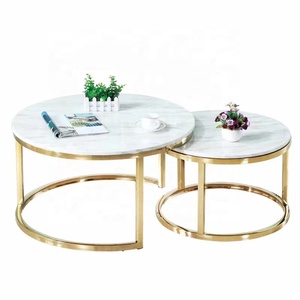 Cheap Gold Aluminum Leg <b>Marble</b> <b>Top</b> Round Living Room Home Furniture Luxury <b>Side</b> Center Coffee Tea <b>Table</b> - Product Image 1