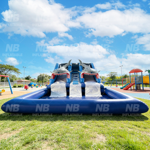 Commercial <b>Inflatable</b> Bouncer Slide Wet and Dry Water With Shark Double <b>Inflatable</b> Water Slide <b>Inflatable</b> Jungle Obstacle Course - Product Image 5