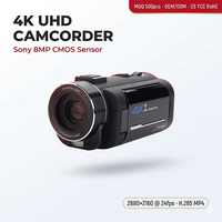 Caméra vidéo numérique personnalisée OEM ODM, 64MP, écran tactile, enregistreur vidéo pour la création de contenu, caméra vidéo professionnelle 4K