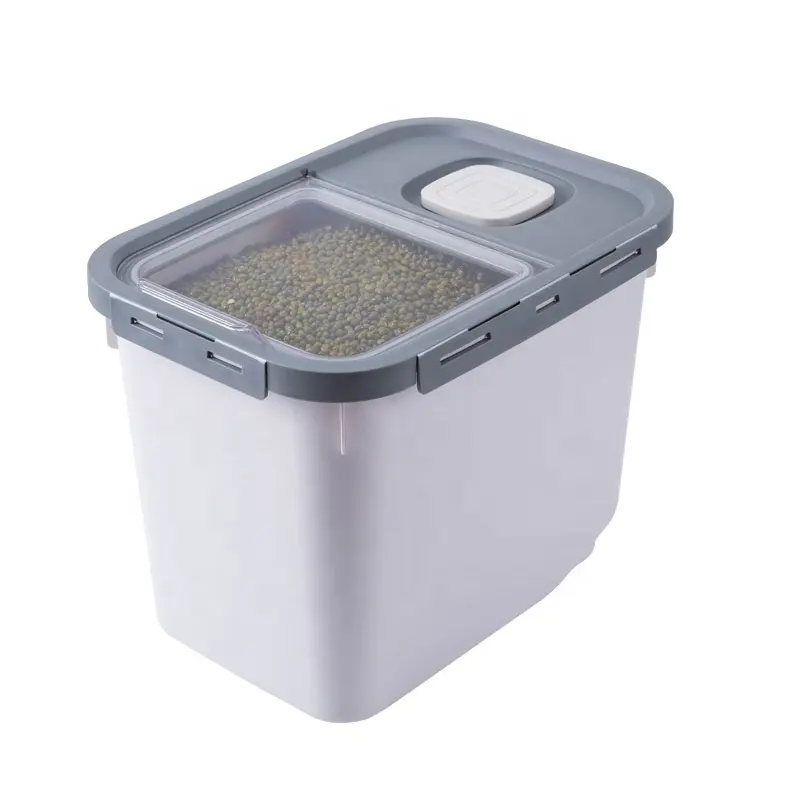Conteneur alimentaire hermétique en plastique, boîte d'organisation de céréales, stockage du riz, de la farine et des aliments secs, 15 KG/33 lbs