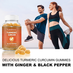 Curcuma & Gingembre Gommes à base de plantes Supplément d'aide au sommeil naturel pour adultes Soulagement du stress Soutien immunitaire Soulagement de l'anxiété - Product Image 2