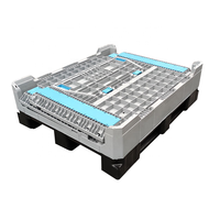 1200x1000x975mm Heavy Duty Industrial Hdpe empilable grande palette de boîte en plastique pliable pliable avec roues