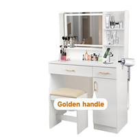 Meuble de chambre à coucher moderne et populaire, coiffeuse, planche à particules avec miroir, 1 pièce