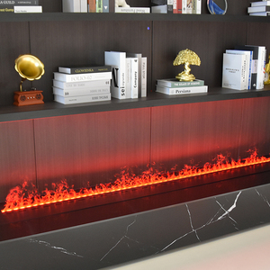 Fuego de vapor de agua 3D Chimenea eléctrica elegante negra de 80 pulgadas Chimenea de vapor de agua inteligente - Product Image 6