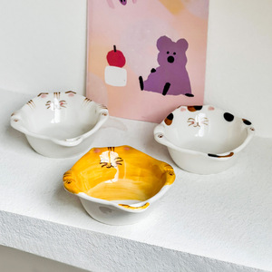 Platos para Condimentos de la Serie Creative Cat, Platos de Cerámica para el Hogar, Platos para Salsas para Hot Pot, Platos para Salsa de Soya y Vinagre, Bonitos - Product Image 1