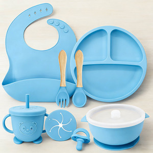 Juego de alimentación para bebés de silicona sin BPA, vajilla de grado alimenticio, kit de vajilla para niños pequeños con logotipo personalizado OEM/ODM - Product Image 1