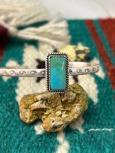 HANDMADE STERLING <b>SILVER</b> KINGMAN TURQUOISE <b>BRACELET</b> for MEN and WOMEN - Product Image 3