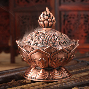 Quemador de incienso de bronce para Bukhoor y Oud, soporte de incienso de flujo inverso, mini incensario árabe de loto para Bakhoor, incensario de sándalo de loto, Buda - Product Image 6