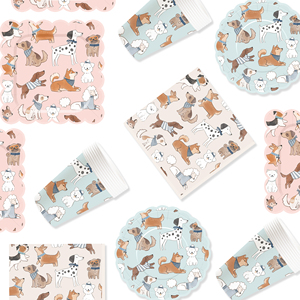 Ensemble de fête pour chien DAMAI, vaisselle de fête, anniversaire d'enfants, animaux de compagnie, comprenant des assiettes en papier, des serviettes, des nappes, des gobelets pour 8 invités - Product Image 2