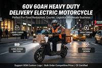 Vélo cargo électrique Monster 60V 1000W 16 pouces à longue portée pour livraison à emporter et transport longue distance