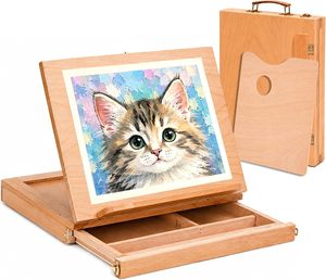 Wholesale Art Supplies Beech Adjustable <b>Desktop</b> <b>Easel</b> With Storage Drawer, Wooden <b>Easel</b> <b>for</b> Artists, Painting <b>Easel</b> - Product Image 1