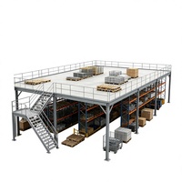 HONGXIN Étagère de mezzanine robuste en acier laminé à froid sans boulons, revêtement poudré, protection contre la corrosion, niveaux personnalisables, acier massif