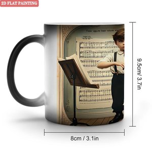 Mug magique noir givré 11oz en céramique, mug à thé changeant de couleur à la chaleur, portable et léger pour l'extérieur - Product Image 1