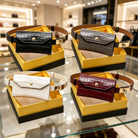 Sac banane multifonctionnel en cuir de crocodile de créateur, élégant et tendance pour femme, sac de taille en cuir véritable