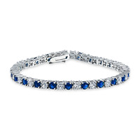 Bracelet de tennis Hip Hop en argent plaqué or blanc 3mm 4mm 5mm Citrine violet vert bleu rubis diamant Bracelet de tennis pour femme
