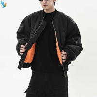 Personnalisé Vintage Cropped Bomber Hommes Vol Nylon Tissu Extérieur Zip Up Rembourré Broderie Homme Veste