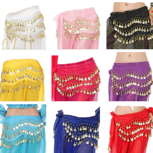 Professional <span class=keywords><strong>Belly</strong></span> Dancing Coin <span class=keywords><strong>Scarf</strong></span> Wave Shape <span class=keywords><strong>Hip</strong></span> Wrap com Moedas de Ouro para Mulheres <span class=keywords><strong>Dance</strong></span> Practice Performance Costume - Product Image 1