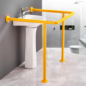 L-förmiger Bodenmontierter Waschbecken-Haltegriff, Rutschfester Badezimmer-Sicherheitshandlauf für Ältere und Behinderte - Product Image 1