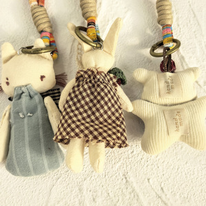 Nouveau porte-clés coréen fait main en tissu tissé, pendentif dessin animé, accessoires de mode pour sac, breloque mignonne en forme d'animal - Product Image 6