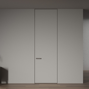 Puerta Interior de Pared Lisa Resistente a Impactos, con <span class=keywords><strong>Marco</strong></span> Oculto, de Laminado de Melamina y Aleación de Aluminio, para Apartamentos Contemporáneos - Product Image 1