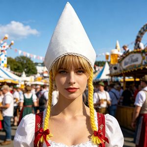 Sombreros de Cono Tejidos para Mujer, Estilo Oktoberfest, Diadema Ajustable con Trenzas, Accesorio de Disfraz para Fiestas, para Vestidos de Festival, para las Cuatro Estaciones - Product Image 3