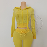 Ensemble deux pièces sur mesure pour femmes, printemps 2026, en velours, veste à fermeture éclair à manches longues, pantalon de survêtement avec poches, survêtement en velours pour femmes