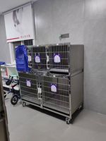Jaula de Terapia para Mascotas de Acero Inoxidable 304 con Función Infrarroja para Hospital Veterinario
