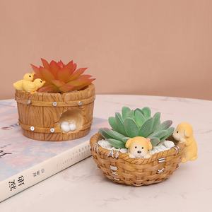 Résine dessin animé Animal succulent Micro paysage boîte de rangement décoration de bureau ornements petit <span class=keywords><strong>Pot</strong></span> de fleur pour fournitures de jardin - Product Image 2