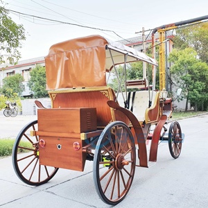 Wooden Electric Sightseeing Carriage With Canopy And Ornate Gold Trim For Park Wedding Use - Product Image 6