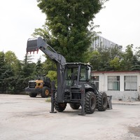 Mini Diesel Backhoe Crawler Loader Mesin Cummins 92KW Merek Hidromek Momen Beban Tinggi 4x4 Excavator Teleskopik Harga Terjangkau