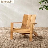 Chaise longue moderne en teck massif - Résistante aux UV et durable, mobilier d'extérieur pour villa et cour