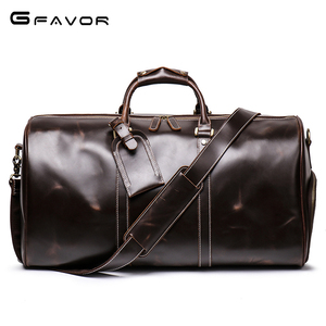 Sac de voyage week-end en cuir véritable <span class=keywords><strong>Crazy</strong></span> Horse vintage personnalisé, imperméable, avec compartiment à chaussures - Product Image 3