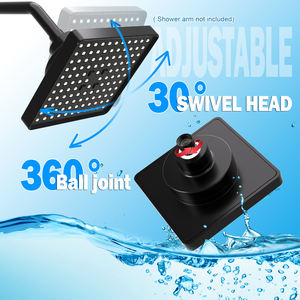 رأس دش مطر عالي الضغط مع فلترين، رأس دش مربع بـ 6 فتحات لإزالة الكلور والشوائب - Product Image 6