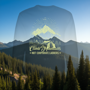 T-shirt à manches longues « Climb Mountains Not Corporate Ladders » pour l'aventure en plein air - Product Image 3