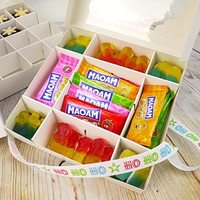 Fenêtre mélange chocolat biscuit bonbons doux macaron biscuit gâteau emballage boîte-cadeau avec 16 grilles papier insérer diviseurs en gros