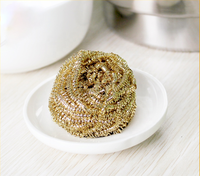 Boule de nettoyage de cuisine en spirale, rouleau de fils en laiton et cuivre doré