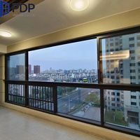 Ventanas Corredizas de Vidrio con Marco de Aleación de Aluminio, Estilo Plegable, para Aplicaciones Exteriores en Hoteles, Producto Nuevo