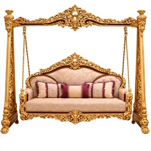Traditional Teak Wood 3 Seater Swing For Lobby Area Antique Maharaja Jhula with Canopy <b>Frame</b> Buy Walnut Finish Onjhal for Home - Product Image 3