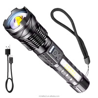 Lampe torche tactique LED haute puissance à faisceau réglable, étanche IP54, zoom longue portée 200-300M