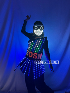 Conjunto de Disfraz de Ballet LED a Todo Color para Mujeres Adultas, Falda Brillante para Cantantes de Club Nocturno, DJ, <span class=keywords><strong>GoGo</strong></span>, Bailarina Principal, 100% Poliéster - Product Image 6