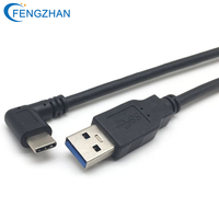Maßgefertigtes Kabel vom Hersteller: 90-Grad-Winkel Typ-C USB 3.0 zu AM USB 2.0 Verlängerungs-Datenkabel