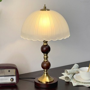 <b>Vintage</b> Modern Style Small Electric Table Lamp for Hotel Use with Frosted Glass <b>Lampshade</b> and Iron Lamp Body - Product Image 1