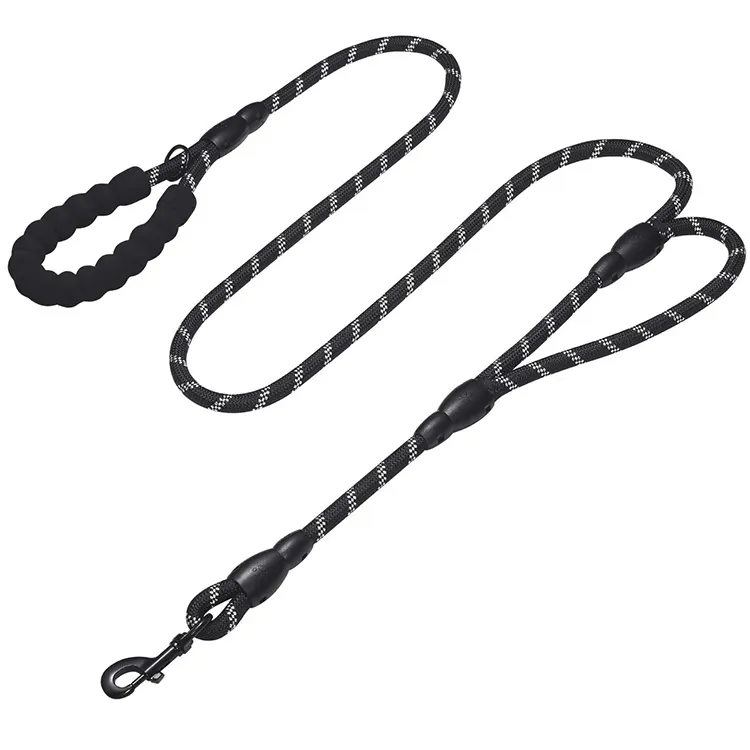 Нейлоновый Поводок для собак, мягкая подкладка, 2 ручки, светоотражающие поводки с двумя ручками для дрессировки питомцев