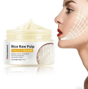 Rice Raw Pulp Cream Added Rice Extract Long Lasting Moisturizing Absorb Not Sticky Nourishing Whitening Rice Cream Private Label