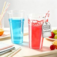 Vente en gros de gobelets jetables transparents en PP, gobelets à boisson transparents pour boissons froides, jus, café, soda, utilisation pour les fêtes et la restauration