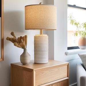 <span class=keywords><strong>Lampe</strong></span> de table en céramique moderne <span class=keywords><strong>SIMIG</strong></span>, blanc beige, lampes de chevet pour chambre à coucher, salon, lampes de table style farmhouse - Product Image 3