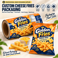 Emballage personnalisé pour chips et frites, film alimentaire pour snacks en rouleau, pochette préformée OEM haute barrière, faible MOQ