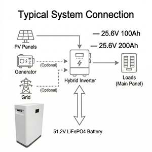 LiFePO4 Home Energy Storage Battery 51.2V 5kWh <b>Wall</b> Mounted With LCD BMS For Solar Power System - Product Image 6