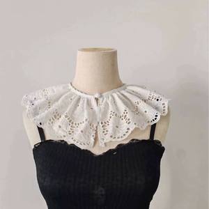 थोक सफेद शिफॉन कढ़ाई गर्दन डिजाइन कॉलर महिला फीता कॉलर सजावट कॉलर - Product Image 4