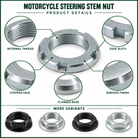 Écrou de tige de direction de moto personnalisé, écrou de triple étrier supérieur, écrou de fourche, écrou à bride fileté CNC personnalisé OEM